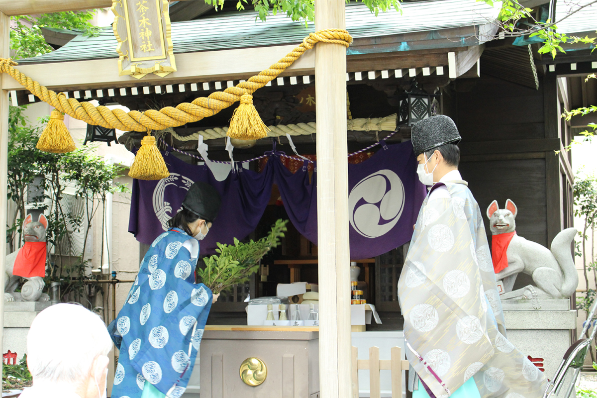 「茶ノ木神社」の献茶式